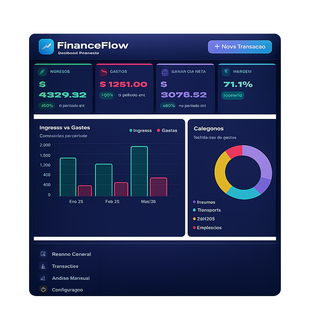 App FinanceFlow — dashboard financiero